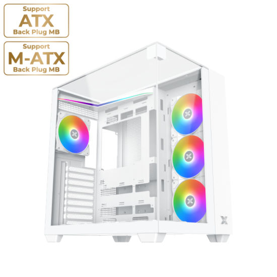 XIGMATEK AQUA V ARGB Mid Tower Case White